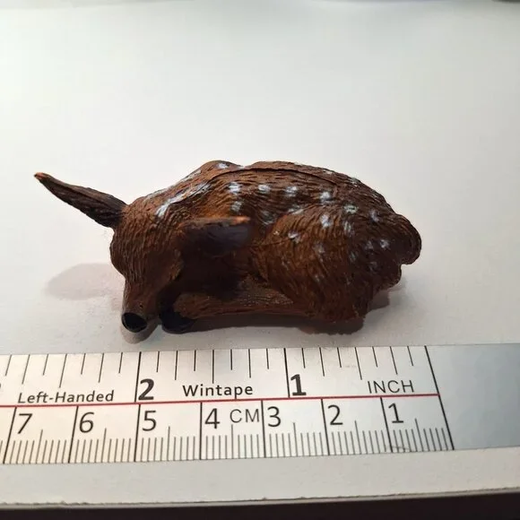 AAA White Tailed Deer Fawn 2.5" Miniature Figurine Animal Brown PVC Baby - Picture 11 of 11